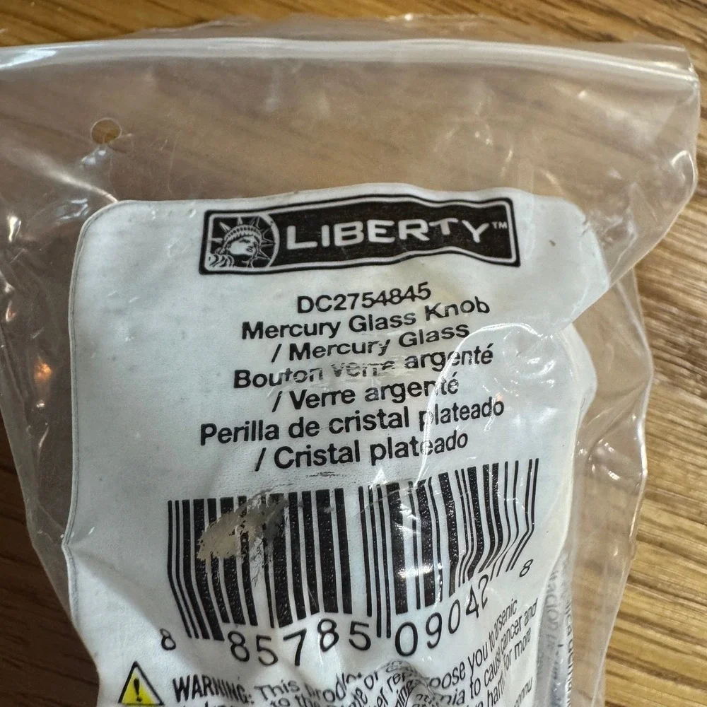 Liberty 1-13/16 in Mercury Glass Scalloped Cabinet Drawer Knob Silver Four Pack